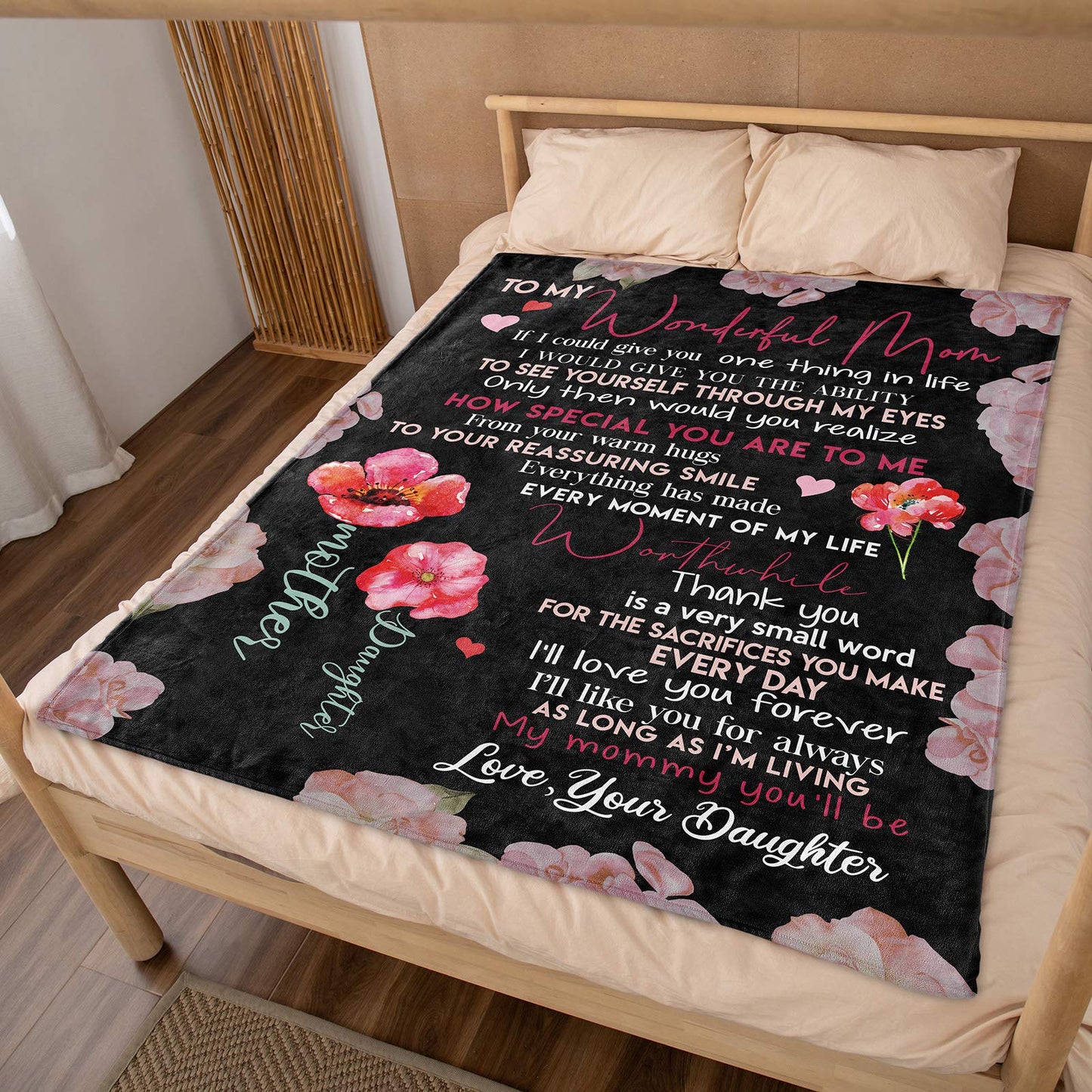 Mom Blanket from Daughter Son Mom Gifts I Love You Mom Blanket Birthday Gifts for Mothers Soft Cozy Warmer Fuzzy Bed Throw Blanket for Birthday